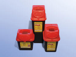 Kanülenabwurfbehälter Sharpsafe® - roter Deckel - 5. Generation