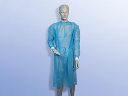 Visitors Gown, blue, with ties, non sterile