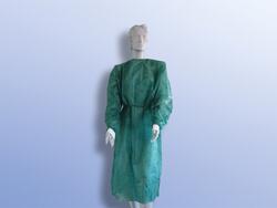 Visitors Gown, green, with ties, non sterile