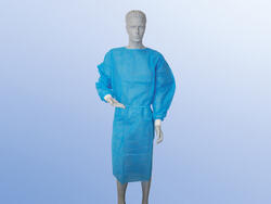 Visitors Gown, blue, with Velcro closure, non sterile